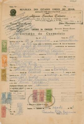 Certidão de casamento