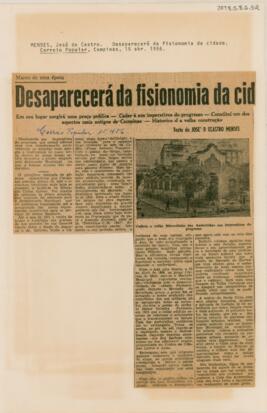 Desaparecerá da fisionomia da cid