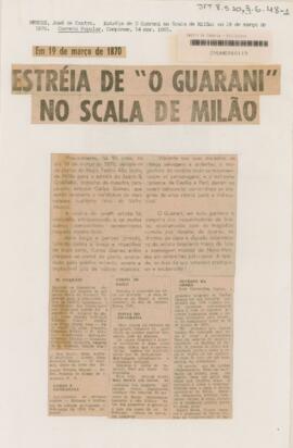 Estréia de O Guarani no Scala de Milão: em 19 de março de 1870