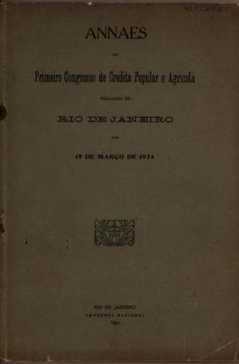 Annaes do Primeiro Congresso Popular e Agricola