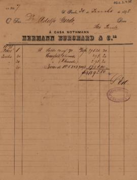 [Extrato de conta corrente da Casa Nothmann e Hermann Burchard & Cia]