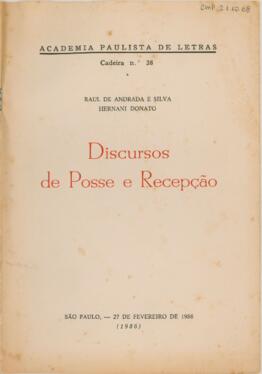 Discursos de Posse e Recepção