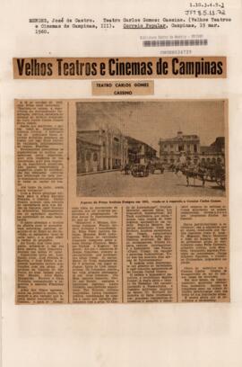 Velhos Teatros e Cinemas de Campinas: Teatro Carlos Gomes