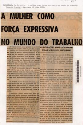 A mulher como força expressiva no mundo do trabalho