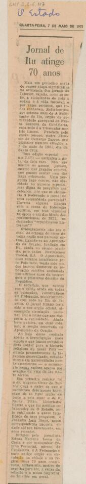 Jornal de Itu atinge 70 anos