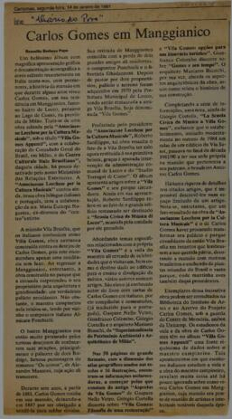 Carlos Gomes em Manggianico