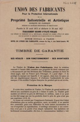 Timbre de Garantie