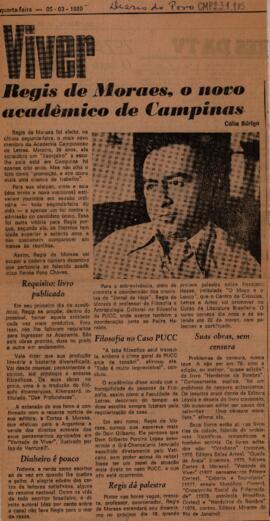 Regis de Moraes, o novo acadêmico de Campinas