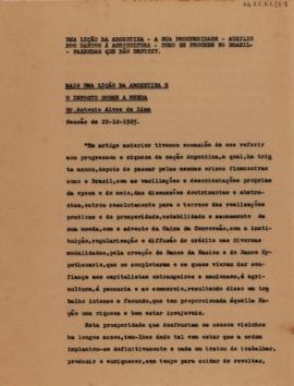 Mais uma lição da Argentina e o imposto sobre a renda