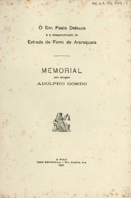 O Snr. Paulo Deleuze e a desapropriação da Estrada de Ferro de Araraquara