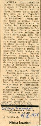 [Obituários de Anieta de Arruda Rozo, José Silveira Pinto e Antonio Waldomiro Marchesin]