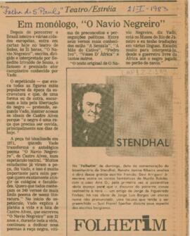 Em monólogo, "O Navio Negreiro"