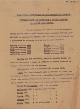 Notas sobre a instituição do voto feminino nos Estados norte-americanos