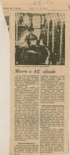 Morre o 44º abade