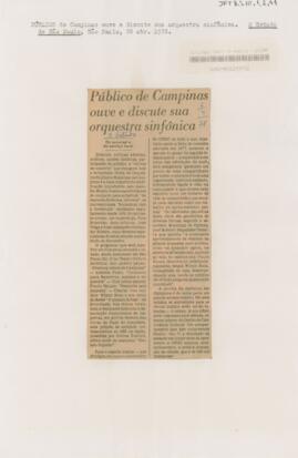 Público de Campinas ouve e discute sua orquestra sinfônica