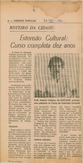 Extensão Cultural: curso completa dez anos
