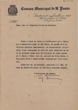 [Carta de condolências]