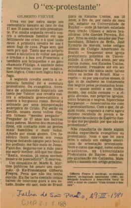 O “ex-protestante”