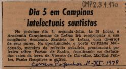 Dia 5 em Campinas intelectuais santistas