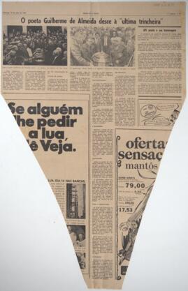 O poeta Guilherme de Almeida desce à "ultima trincheira"