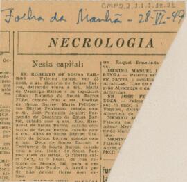 [Nota de falecimento]