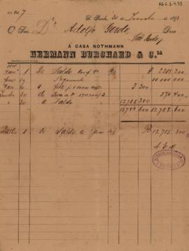 [Extrato de conta corrente da Casa Nothmann e Hermann Burchard & Cia]