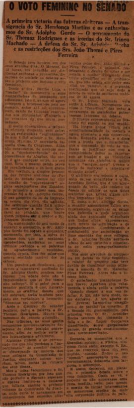 O voto feminino no Senado