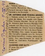 [Obituário de Antônio José Teixeira Mendes]