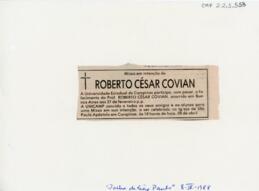 [Obituário de Roberto César Covian]