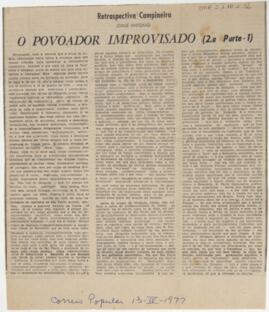 O povoador improvisado (2.a parte - 1)