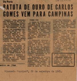 De Paris, Batuta de ouro de Carlos Gomes vem para Campinas