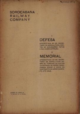 [Defesa e Memorial sobre a Sorocabana Railway Company]