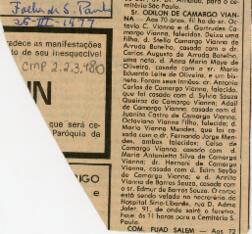 [Obituário de Odilon de Camargo Vianna]