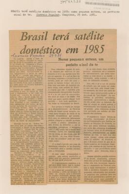 Brasil terá satélite doméstico em 1985