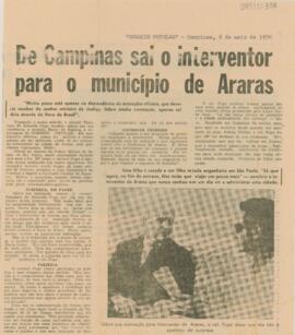 De Campinas sai o interventor para o município de Araras