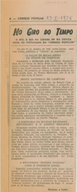 No Giro do Tempo, O dia a dia da cidade de ha trinta anos no noticiário do "Correio Popular&...