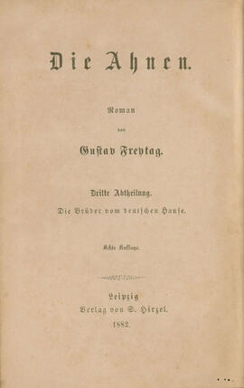 Die Ahnen – Dritte Abtheilung