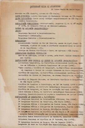 Curriculum vitae et estudiorum de Celso Maria de Mello Pupo