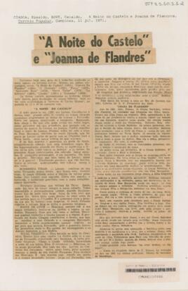 "A Noite do Castelo" e "Joana de Flandres"
