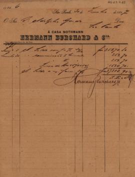 [Extrato de conta corrente da Casa Nothmann e Hermann Burchard & Cia]