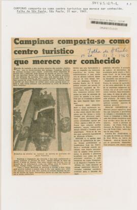 Campinas comporta-se como centro turístico que merece ser conhecido