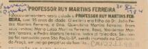 Professor Ruy Martins Ferreira