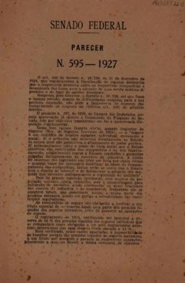 Parecer nº. 595 de 1927