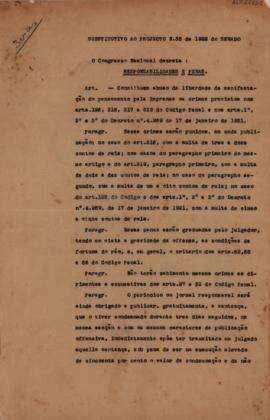 Substitutivo ao Projecto nº. 35 de 1922 do Senado