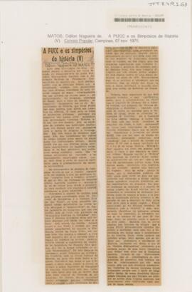 A PUCC e os Simpósios de História (V)