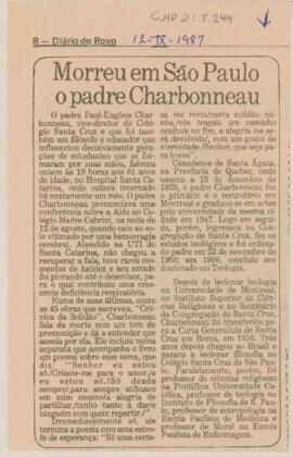 Morreu em São Paulo o padre Charnonneau